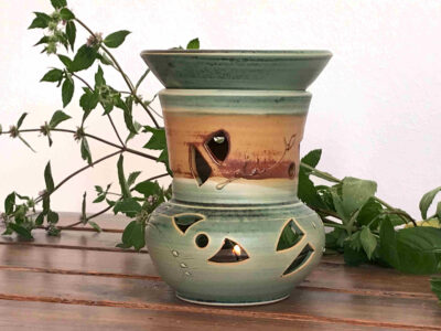 Keramik-Aromalampe grün mit Taille