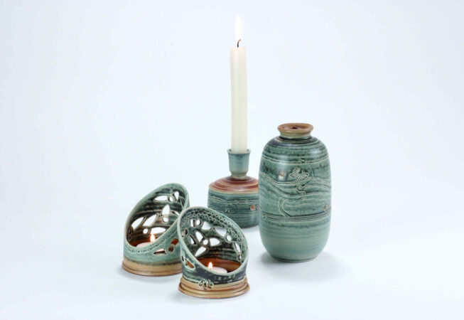 Teelichter zylo mit Leuchter und Vase