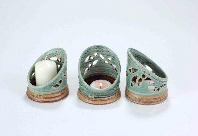 Windlichter in grün